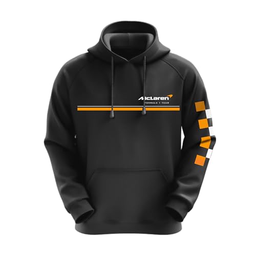 DUDEME : Motorsport Hoodie LN4 Unisex Sweatshirt for Car Enthusiast 100% Cotton Hooded Neck Regular Fit Formula One Black - Image 1