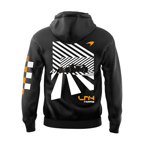 DUDEME : Motorsport Hoodie LN4 Unisex Sweatshirt for Car Enthusiast 100% Cotton Hooded Neck Regular Fit Formula One Black - Image 3