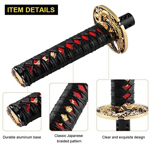 RYANSTAR RACING RYANSTAR Samurai Sword Automatic Shift Knob Universal Compatible with Lock/Button Automatic Transmission，Cool Katana Gear Shifter Metal Weighted Black&Red - Image 4