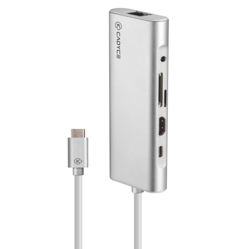 Cadyce USB-C Enhanced Travel Docking Station (USB-C to HDMI + 3 x USB 3.0 + Giga LAN + mSD and SD Card Slots + 3.5mm Stereo Port + USB-C Female for Data and Charging - Image 5