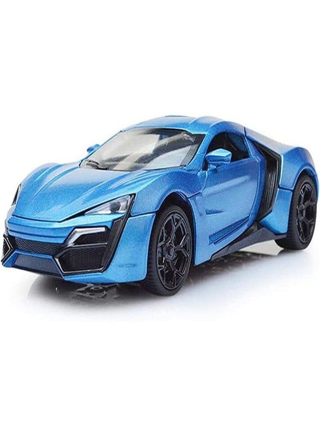 AHBHT Kids Model 1:24 Hyper Sport Die Cast Metal Car Pull Back Action Opening Doors with Realistic Engine Sound Lights Toy Car Gift for Boys - Multi - Image 3