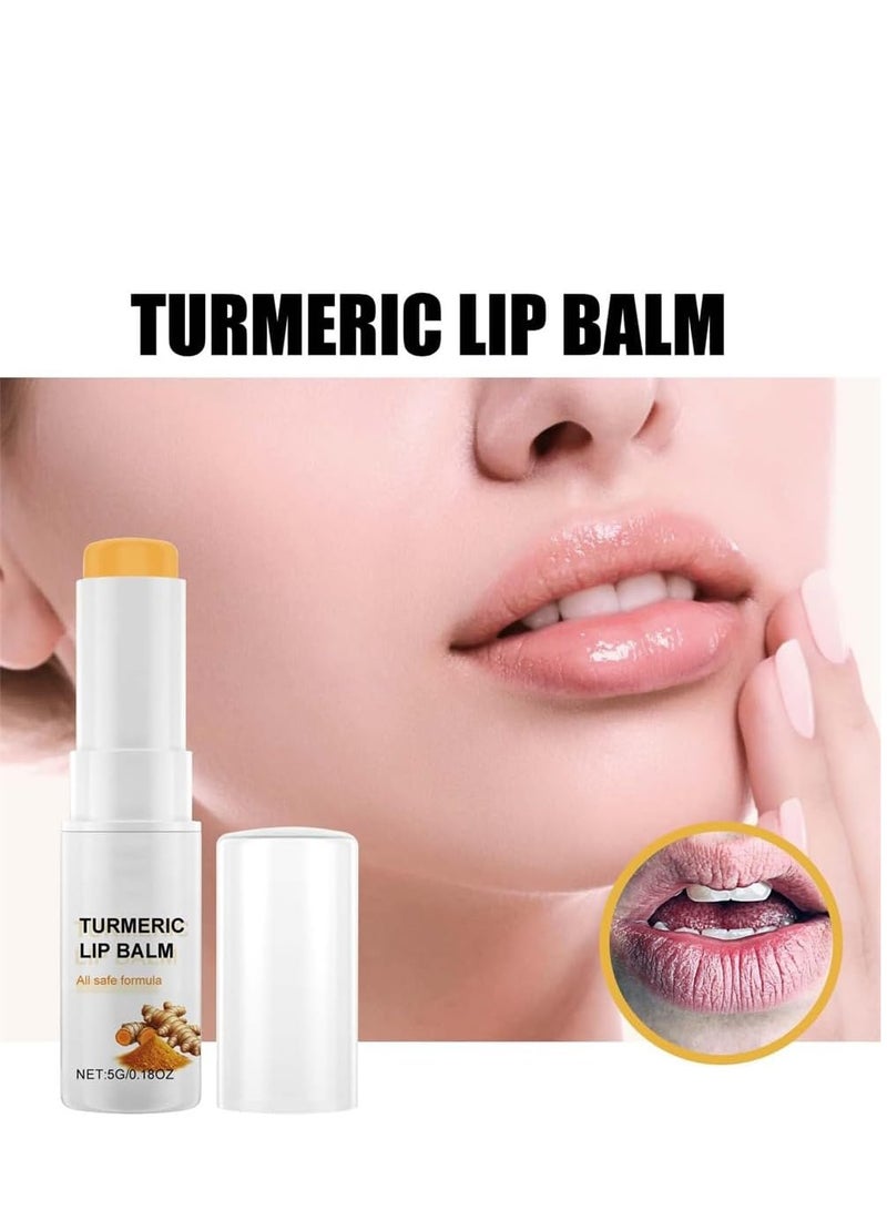 EELHOE Turmeric Lip Balm, Lip Lightening for Dark Lips, Long-Lasting Moisturizing Lip Care Cream, Remove dead skin, Nourishes u0026 Repairs Chapped Lips, Natural Lip Mask 5g - Image 3