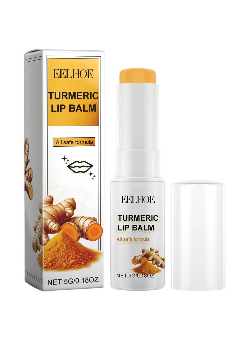 EELHOE Turmeric Lip Balm, Lip Lightening for Dark Lips, Long-Lasting Moisturizing Lip Care Cream, Remove dead skin, Nourishes u0026 Repairs Chapped Lips, Natural Lip Mask 5g - Image 1