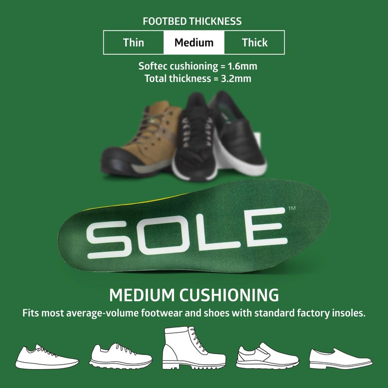 SOLE Everday Insoles - Custom Moldable Orthotic Support for Any Arch Type, Plantar Fasciitis Relief - Medium, 1 Pair - Image 2