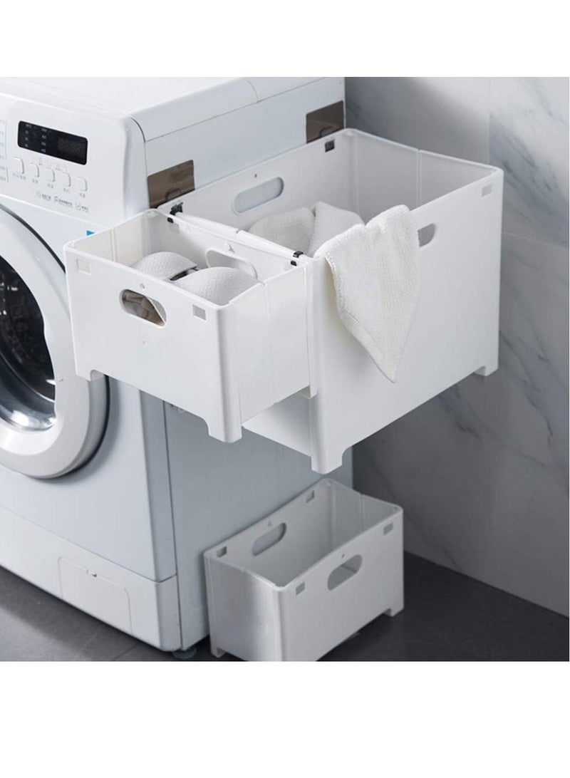 عام سلة غسيل قابلة للطي لتثبيت الحائط ، سلة غسيل قابلة للطي لتثبيت الحائط ، حاوية غسيل ، سلة تخزين مغسلة ، 28 × 18 × 15. 2.0 بوصة (بيضاء) سلة غسيل قابلة للطي - Image 5