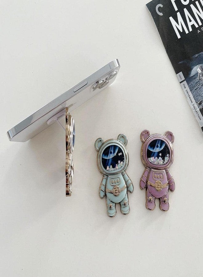 Rosojodg 2Pcs Black Cute Phone Stand Holder,Cell Phone Hidden Kickstand, Astronaut Phone Holder, Adjustable Tablet Phone Ring Stand with 3D Moving Star Sequins, Gift for Women Cell Phone Stands Accessories - Image 4