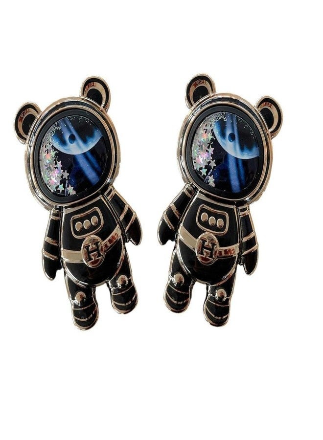 Rosojodg 2Pcs Black Cute Phone Stand Holder,Cell Phone Hidden Kickstand, Astronaut Phone Holder, Adjustable Tablet Phone Ring Stand with 3D Moving Star Sequins, Gift for Women Cell Phone Stands Accessories - Image 1