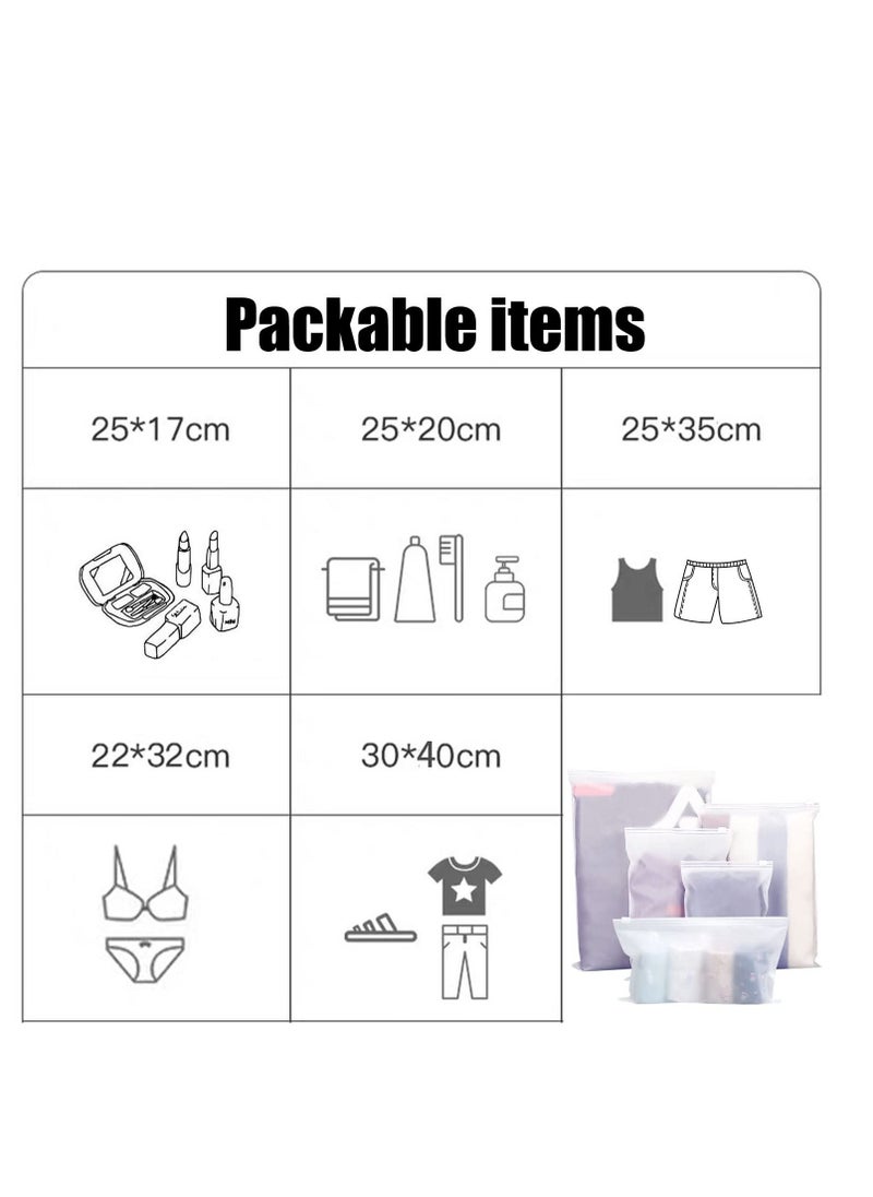 Excefore - Reusable Ziplock Bags, Travel Clothes Storage Bags, Plastic Hospital Bags Maternity Essentials, Frosted Waterproof Multifunctional Storage Pouch, for Clothes, Shoes, Cosmetics(5 Size 24 Pcs) - Image 1