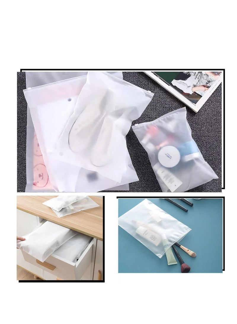 Excefore - Reusable Ziplock Bags, Travel Clothes Storage Bags, Plastic Hospital Bags Maternity Essentials, Frosted Waterproof Multifunctional Storage Pouch, for Clothes, Shoes, Cosmetics(5 Size 24 Pcs) - Image 1