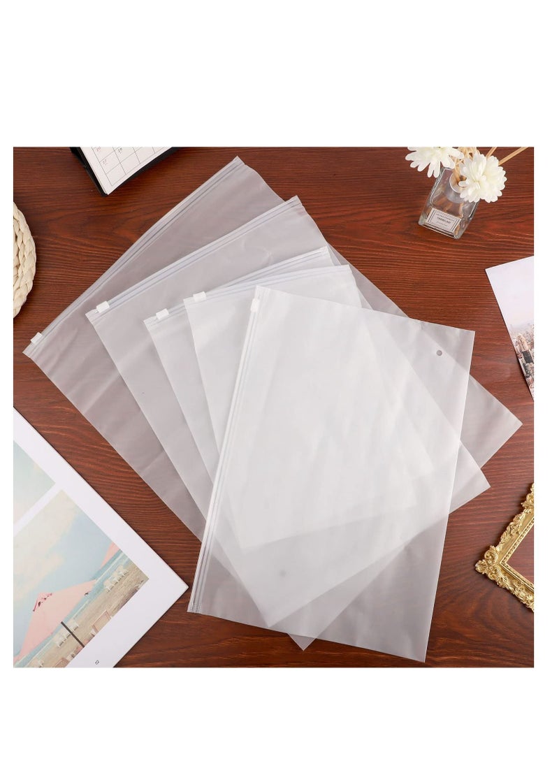 Excefore - Reusable Ziplock Bags, Travel Clothes Storage Bags, Plastic Hospital Bags Maternity Essentials, Frosted Waterproof Multifunctional Storage Pouch, for Clothes, Shoes, Cosmetics(5 Size 24 Pcs) - Image 1