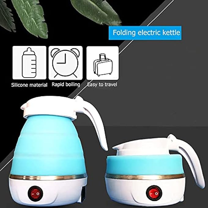 اليسا غلاية كهربائية قابلة للطي مصنوعة من السيليكون عالي الجودة للاستخدام أثناء السفر، مزودة بحماية من الغليان الجاف، محمولة بجهد مزدوج وسلك طاقة قابل للفصل 555 مل 110-220 فولت - Image 5