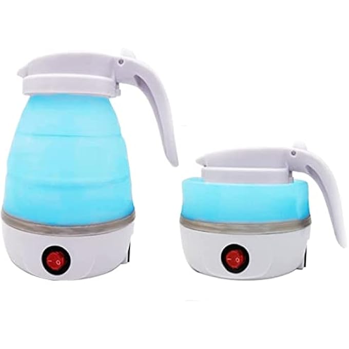 اليسا غلاية كهربائية قابلة للطي مصنوعة من السيليكون عالي الجودة للاستخدام أثناء السفر، مزودة بحماية من الغليان الجاف، محمولة بجهد مزدوج وسلك طاقة قابل للفصل 555 مل 110-220 فولت - Image 2