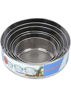 Generic DE LUJO DLOGO Stainless Steel Mesh Strainer Set for Kitchen - 6 Pieces Different Sizes for Straining Flour, Spices, Liquids and Dry Ingredients - Perfect for Cooking and Bakery - Assorted Sizes  - Image 1