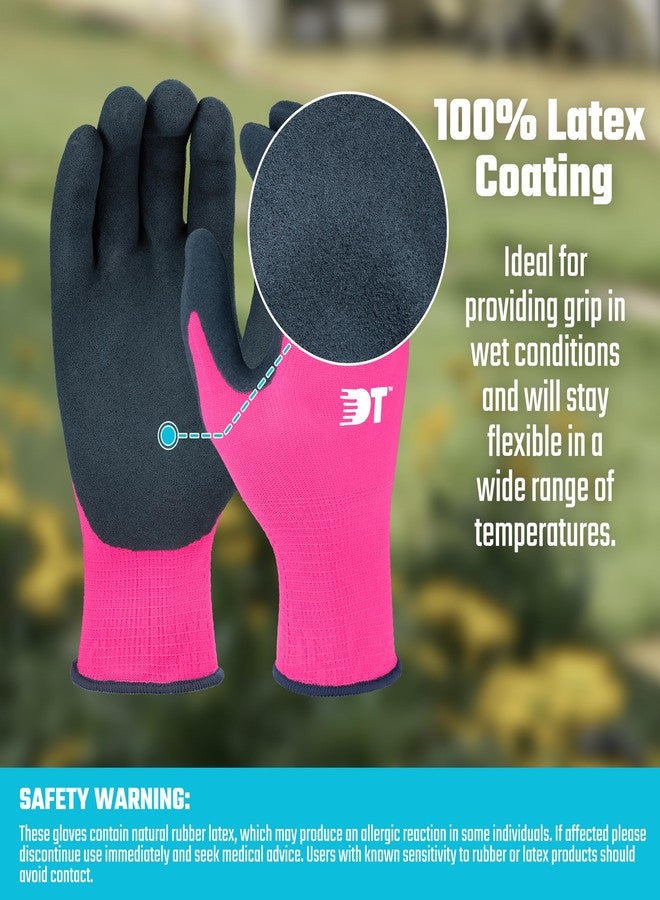 DURATECH 6 Pairs Garden Gloves, Work Gloves with Latex Coating, Pink & Blue, Large, for Gardening, Yard Work - Image 2