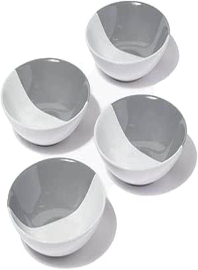 Matalan Two-Tone Cereal Bowls 4-Piece Set, 27 cm Size, Grey/White