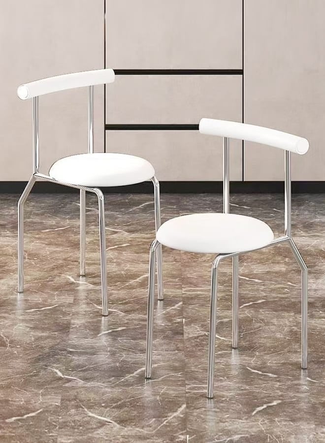 fashionhome Set of 4 Multipurpose Use Nordic Style Dining Chairs Comfortable Ergonomic Design Leather Cushion Living Room Chairs Reading Chairs Durable Built Reception Chair for Office 41x45x75 cm - Image 5