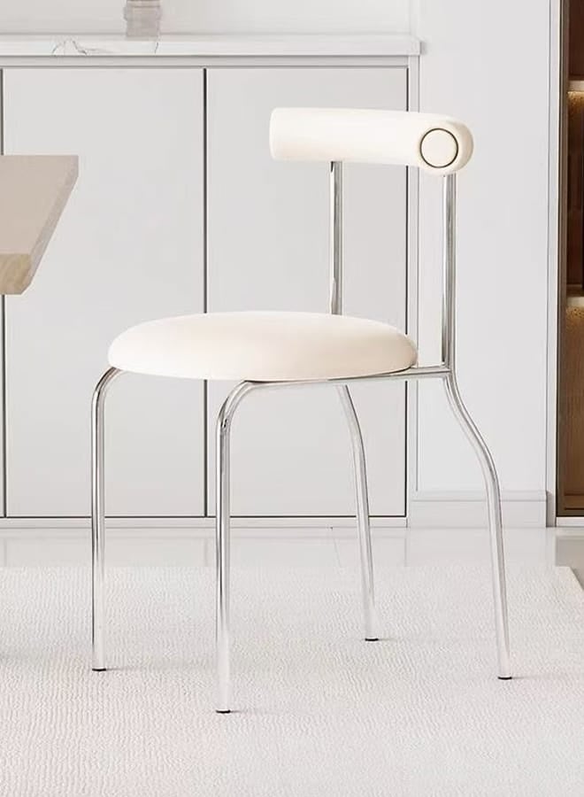 fashionhome Set of 4 Multipurpose Use Nordic Style Dining Chairs Comfortable Ergonomic Design Leather Cushion Living Room Chairs Reading Chairs Durable Built Reception Chair for Office 41x45x75 cm - Image 3