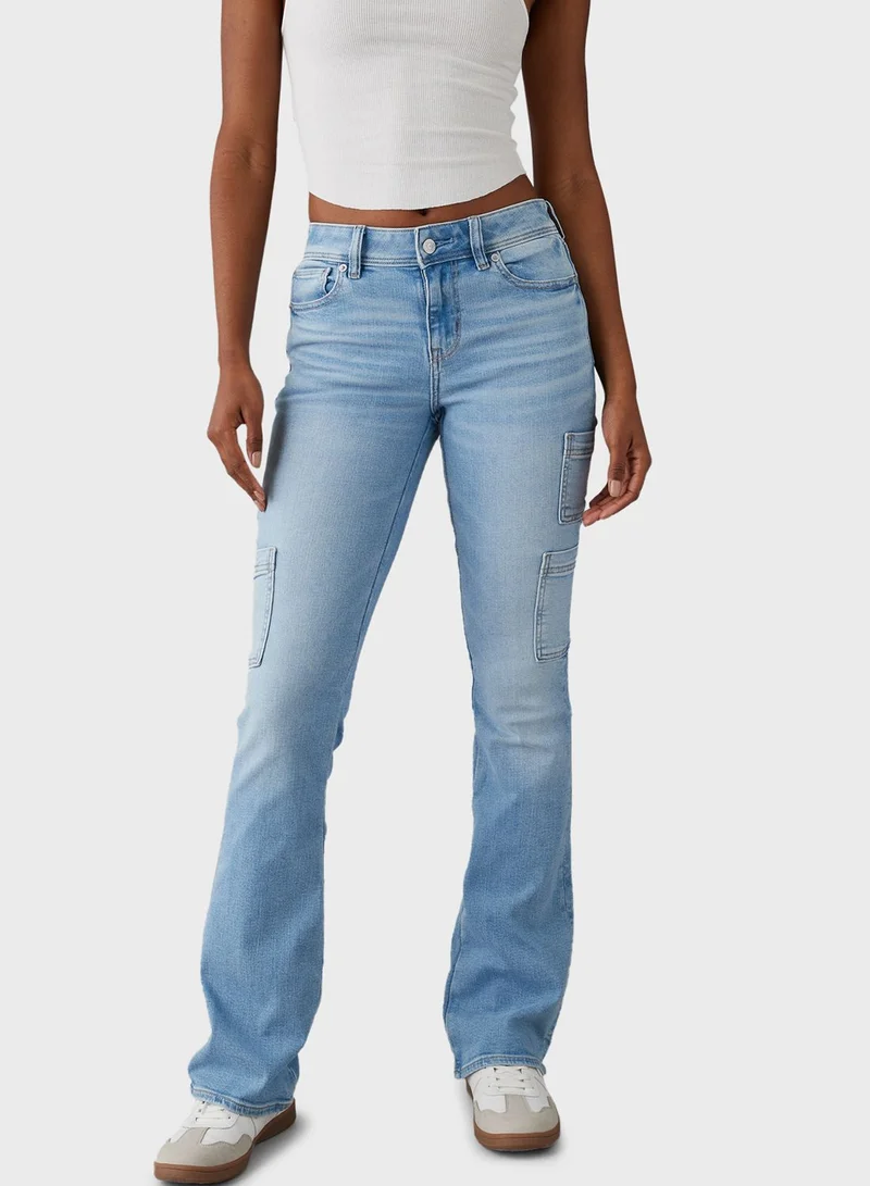 امريكان ايجل Low Waist Straight Fit Flared Jeans