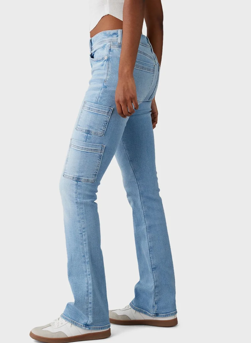 امريكان ايجل Low Waist Straight Fit Flared Jeans