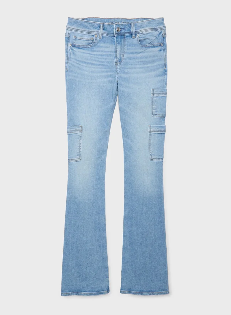 امريكان ايجل Low Waist Straight Fit Flared Jeans