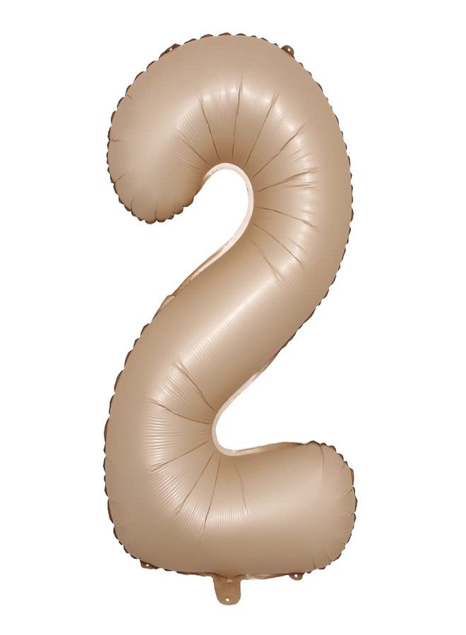 RUIANSI 32 Inch Number Balloons Foil Ballon caramel color Digit Ball Colorful Wedding Birthday Party Decoration Baby Shower Supplies (32 inch Caramel 2) - Image 2