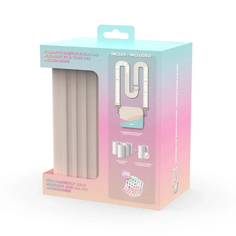 MOB PIXIPRINT Travel Kit - Protective Case with 4 Paper Rolls (3 Classical + 1 Sticker)