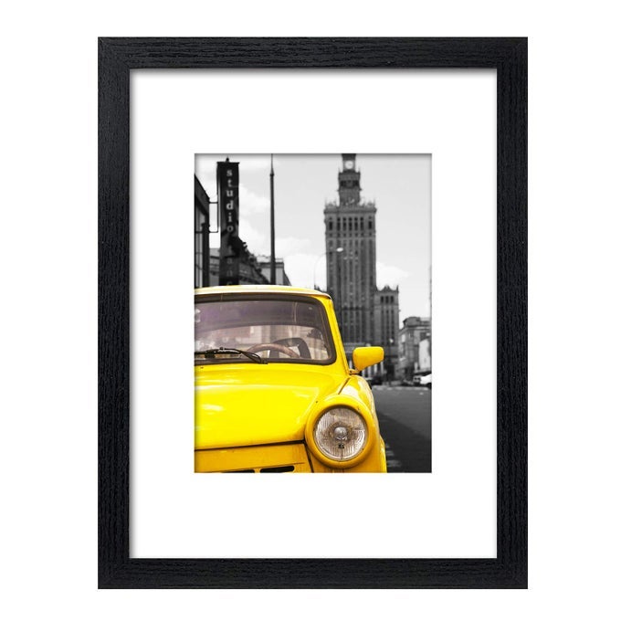 9X12 PICTURE FRAME PICTURES DISPLAY 6X8 WITH MAT OR 9 X 12 PHOTOS WITHOUT MAT BLACK WOODEN PHOTO FRAMES WALL MOUNTING OR TABLETOP DISPLAY