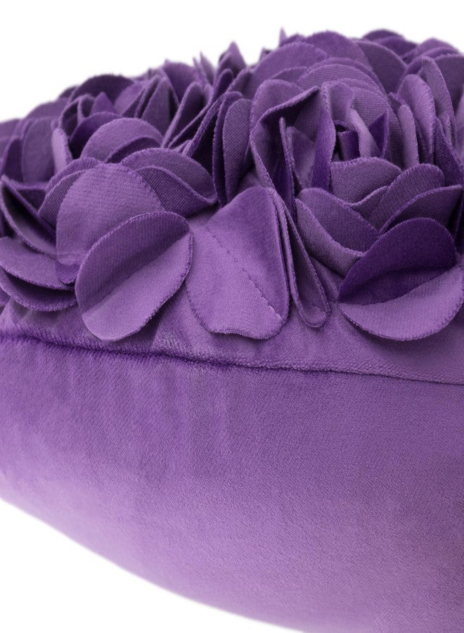 JWH 3D Flower Throw Pillow Covers Decorative Aesthetic Floral Accent Pillow Cases Heart Shaped Cushion Love Decor for Couch Living Room Bed 14 x 16 Inches Purple - Image 5