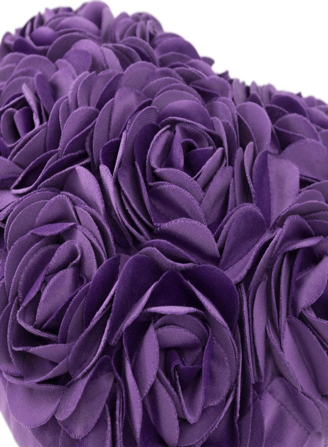 JWH 3D Flower Throw Pillow Covers Decorative Aesthetic Floral Accent Pillow Cases Heart Shaped Cushion Love Decor for Couch Living Room Bed 14 x 16 Inches Purple - Image 4