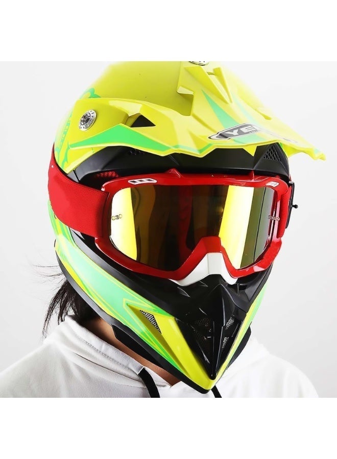 KOWVOWZ Motocross Sports Goggles, Motorcycle Goggles ATV Dirt Bike Off Road Racing Riding Goggle Anti UV, Adjustable Strap Outdoor (Red) - Image 5