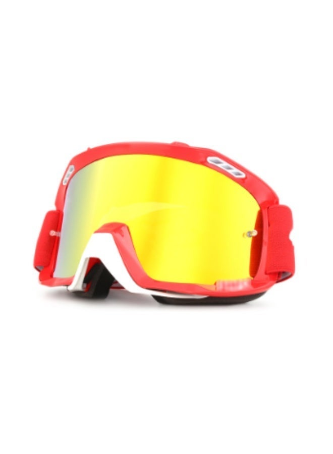 KOWVOWZ Motocross Sports Goggles, Motorcycle Goggles ATV Dirt Bike Off Road Racing Riding Goggle Anti UV, Adjustable Strap Outdoor (Red) - Image 1