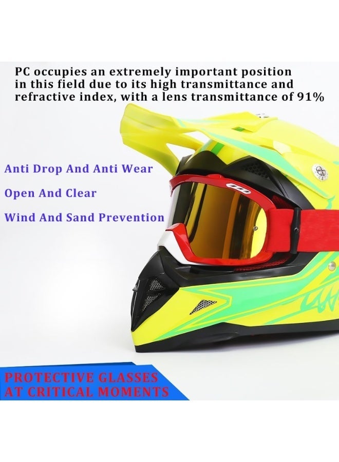 KOWVOWZ Motocross Sports Goggles, Motorcycle Goggles ATV Dirt Bike Off Road Racing Riding Goggle Anti UV, Adjustable Strap Outdoor (Red) - Image 2