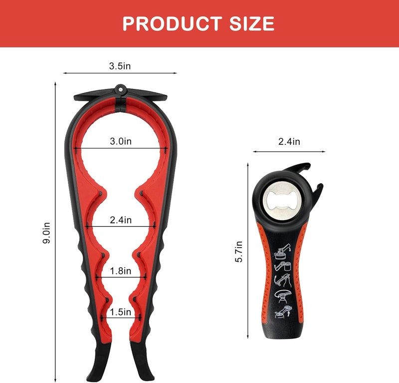 HUMANFUN Jar Opener for Weak Hands, Seniors with Arthritis, 5 in 1 Multi Function Bottle Opener Lid Opener For Arthritic Hands - Image 2