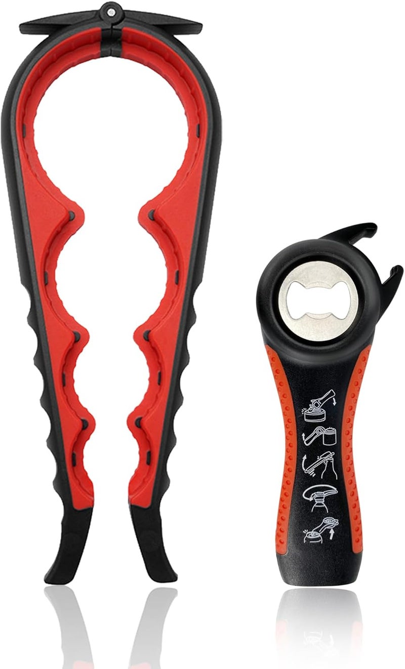 HUMANFUN Jar Opener for Weak Hands, Seniors with Arthritis, 5 in 1 Multi Function Bottle Opener Lid Opener For Arthritic Hands - Image 1