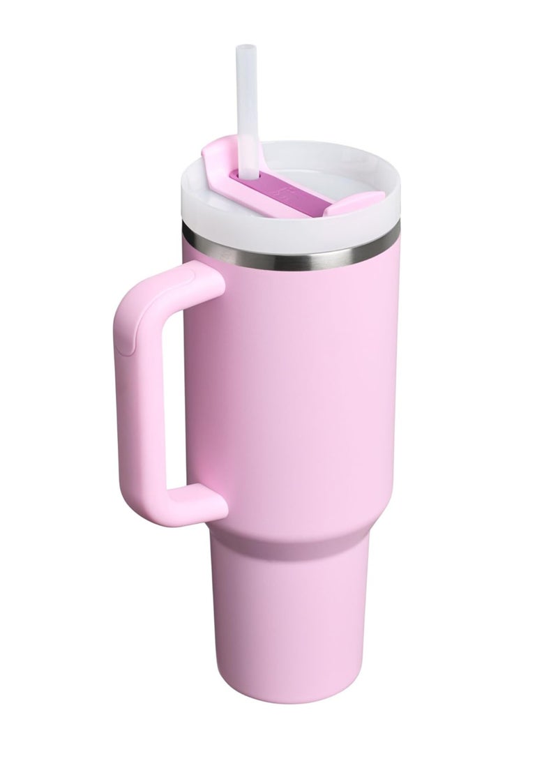 Stanley Quencher H2.0 Tumbler with Handle and Straw 40 oz | Flowstate 3-Position Lid | Cup Holder Compatible for Travel | Insulated Stainless Steel Cup | BPA-Free | Periwinkle Shimmer | Baby Pink - Image 3