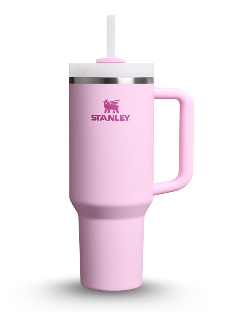 Stanley Quencher H2.0 Tumbler with Handle and Straw 40 oz | Flowstate 3-Position Lid | Cup Holder Compatible for Travel | Insulated Stainless Steel Cup | BPA-Free | Periwinkle Shimmer | Baby Pink - Image 1
