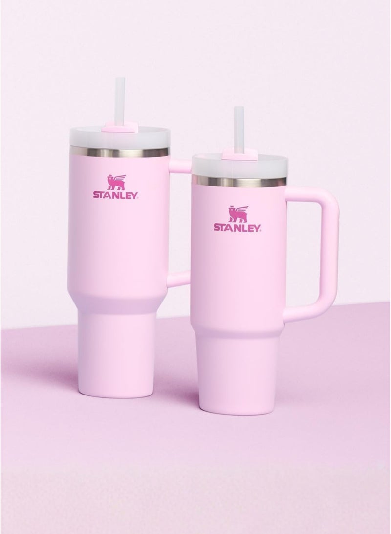 Stanley Quencher H2.0 Tumbler with Handle and Straw 40 oz | Flowstate 3-Position Lid | Cup Holder Compatible for Travel | Insulated Stainless Steel Cup | BPA-Free | Periwinkle Shimmer | Baby Pink - Image 5