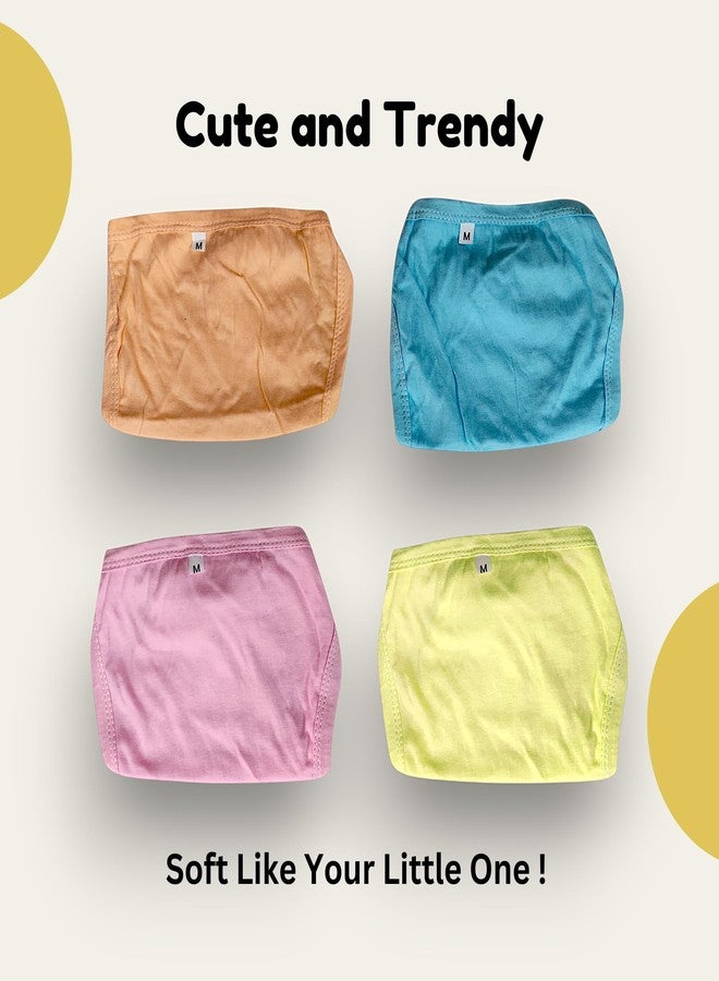 Hooper Baby's Cotton Cloth Diapers/Langot Double Layer U Shaped Tie Knot Closer Washable and Reusable Nappies (S, 4, count) - Image 2