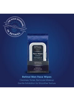 RETINOL Men Facial Wipes Antiaging Cleansing Towelettes Quickly Cleanse Face From Sweat Oil And Poreclogging Dirt Without Any Heavy Residue  - Image 3