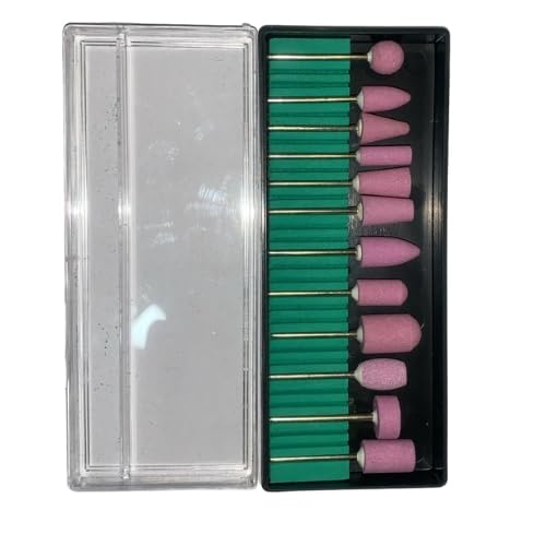 Assorted emery stone buff 23mm shank set of 12pcsProfessional Nail Drill Bits Set Manicure Pedicure Nail Polishing Accessories - Image 1