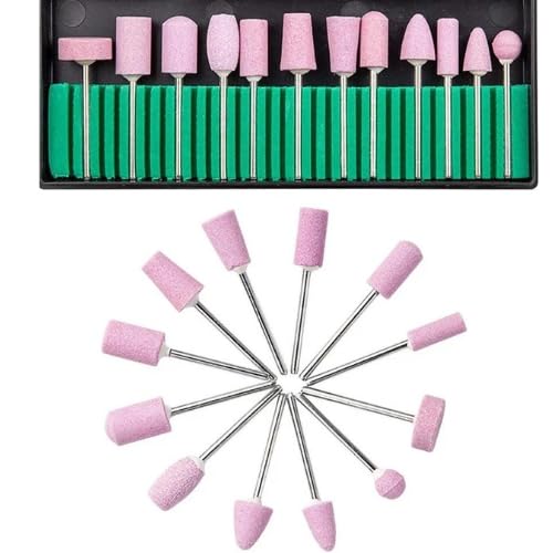 Assorted emery stone buff 23mm shank set of 12pcsProfessional Nail Drill Bits Set Manicure Pedicure Nail Polishing Accessories - Image 5