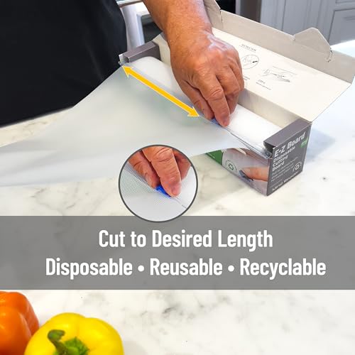 Mind Reader E-Z Board Disposable Plastic Cutting Board, 20 Square Feet, Easy Clean-Up and Convenient Use, Ideal for Camping, Hunting, Boating, and For People With Food Allergies, Clear - Image 3