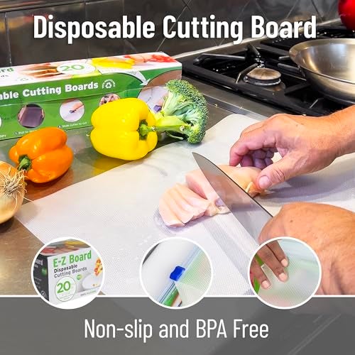 Mind Reader E-Z Board Disposable Plastic Cutting Board, 20 Square Feet, Easy Clean-Up and Convenient Use, Ideal for Camping, Hunting, Boating, and For People With Food Allergies, Clear - Image 4