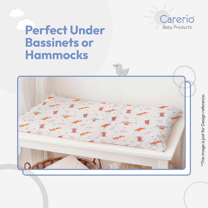 Carerio Newborn Baby Godadi, Soft Mulmul Cotton Baby Bed, Godadi, Crib Sheet, Cartoon Mat Bedding, Multicolor (Large, Cloudy Skies (04)) - Image 3