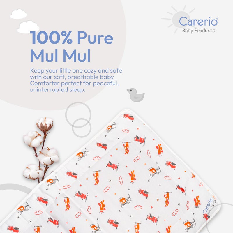 Carerio Newborn Baby Godadi, Soft Mulmul Cotton Baby Bed, Godadi, Crib Sheet, Cartoon Mat Bedding, Multicolor (Large, Cloudy Skies (04)) - Image 2