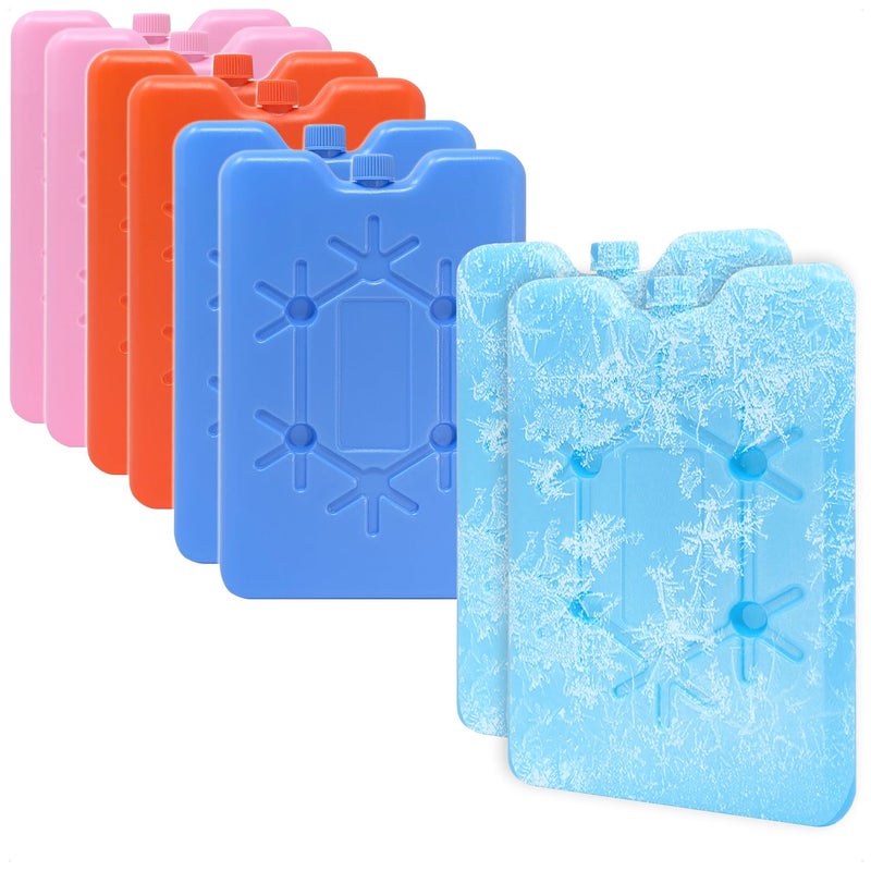 com-four com-four® 8x extra flat cold pack - space-saving and ideal for cool box and cool bag - cooling element in bright colors [selection varies] (colorful - 8 pieces - S) - Image 1