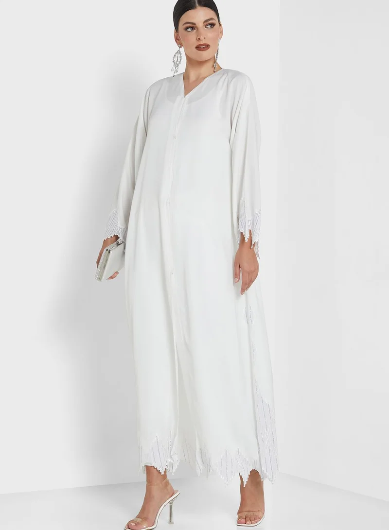 Khizana Pointed Edges Abaya With Sheila