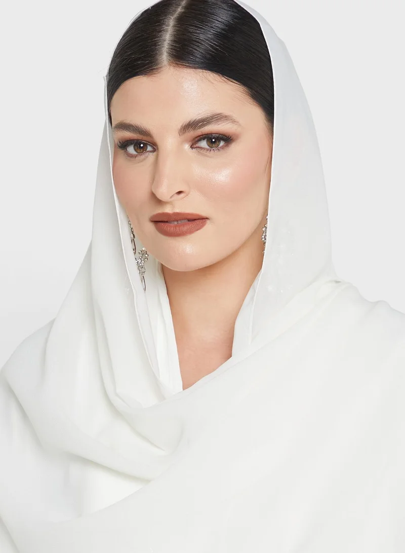 Khizana Pointed Edges Abaya With Sheila