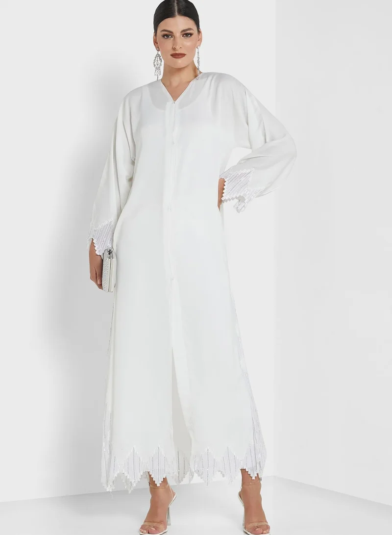 Khizana Pointed Edges Abaya With Sheila