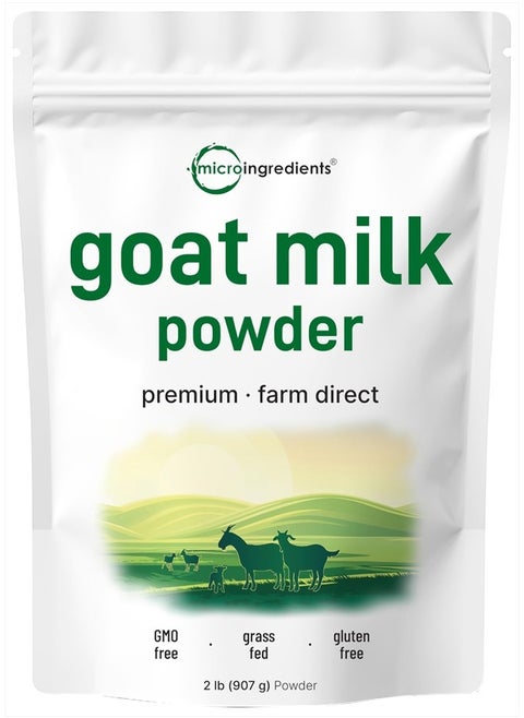 Goat Milk Powder, 2 Lb | Grass Fed Source, Australian Farm Derived, Unadulterated Formula, Easily Digested | Rich in Protein, Calcium, & Probiotics | Non-GMO, Gluten Free, Pet Friendly